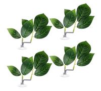 Thinp 4 Pcs Suction Plants for Fish Tanks, Fish Leaf Pad Adjustable Plastic Plants with Suction Cup Aquarium Decor Simulating The Natural Habitat for Betta Spawning Grounds Breeding Resting Bed