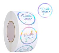 Thinp 500 Pcs Round Thank You Stickers, 2.5cm/1inch Thankyou Stickers Roll Self-Adhesive Thank You Sticker for Small Business, Gift Wrapping, Wedding Birthday Party Bags