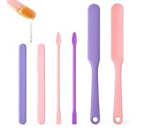 Thinp 6 Pcs Silicone Wax Sticks, 3 Style Wax Spatulas Non-Stick Waxs Sticks for Hair Removal Reusable Hard Waxs Scraper Silicone Stir Stick Waxing Applicator for Home Salon Body Use