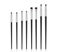 Thinp 8 Pcs Eye Makeup Brush Sets, Mini Smudge Brush for Eyeliner Professional Eyeshadow Brushes Soft Eyeliner Brushes for Powder Gel Cream Blending Corner Highlighter Concealer (Black)