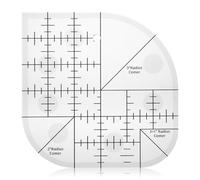 Thinp Curved Corner Cutter Ruler, Quilting Rulers Acrylic Patchwork Ruler Sewing Rulers and Guides for Fabric Quilting Templates for DIY Sewing Supplies Multifunctional Tool (Transparent)