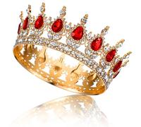 Thinp Full Round Girls' Tiara, Women's Bridal Crown Tiara, Queen Crown, Vintage Tiara Crown for Women, Crystal Baroque Tiaras, Glittering Bridal Tiaras, Hair Accessories for Wedding, Prom, Birthday