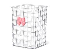 Thinp Pen Holder for Desk Cute Clear Acrylic Pencil Holder with Pink Bow Makeup Brush Hair Brush Organizer Pencil Cup Holders for Home Office Bathroom Dorm Room Desk Accessories