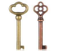 Thinp Skeleton Key Replacement Set - Hollow Barrel Antique Style Brass Keys - Bronze - For Antique Furniture & Locks