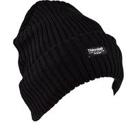 Thinsulate Thermal Mens Knitted Turn Up Winter Hat Black with (40g) Thinsulate Lining SKI HAT