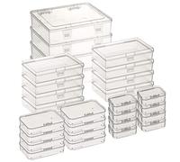 Thintinick 28 Pack Rectangular Mixed Sizes Clear Plastic Storage Containers