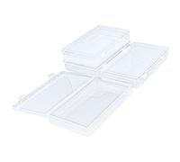 Thintinick 4 Pack Rectangular Clear Plastic Storage Containers Box with Hinged Lid for Beads and Other Small Craft Items (7.87 x 4.72 x 1.38 inch)