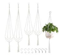 THINTON 4 Pack Macrame Plant Hanger, Indoor Hanging Plant Holder with 4 Hooks Hanging Pots for Plants Indoor Outdoor Home Garden Balcony Ceiling Decor - 100cm/80cm