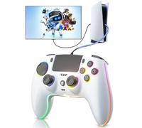 ThinTree Wired Controller Compatible for PS-5/Pro/Slim/PC, Hall Effect Sticks & 7 RGB LED Mode & haptic Feedback & Motion Sensing, 3.5mm Audio Jack