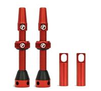 Thinvik Presta Tubeless Valve Stem 48mm, Super Light Alloy Presta Tubeless Valve Stem Kit for Tubeless Tires (with Aluminum Alloy Valve Cap) + Valve Core Removal Tool(48mm Red)