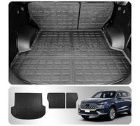 Thinzyou Cargo Mat Compatible with 2021-2023 Hyundai Santa Fe Cargo Liner Trunk Mat TPE All Weather Back Seat Cover Protector 2022 Santa Fe Accessories(Trunk Mat+Backrest Mats)