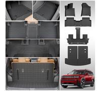 Thinzyou Floor Mats Compatible with 2024 2025 Hyundai Santa Fe Cargo Liner No Hybrid TPE All Weather Back Seat Cover Protector Santa Fe Accessories (2024 2025,Trunk Mat with Backrest Mat+Floor Mats)
