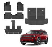 Thinzyou Floor Mats Compatible with 2024 2025 Hyundai Santa Fe Cargo Liner No Hybrid TPE All Weather Back Seat Cover Protector Santa Fe Accessories (2024 2025,Trunk Mat with Backrest Mat+Floor Mats)
