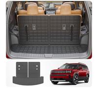 Thinzyou Cargo Mat Compatible with 2024 2025 Hyundai Santa Fe Trunk Mat Cargo Liner TPE All Weather Back Seat Cover Protector Santa Fe Accessories (2024 2025,Trunk Mat with Backrest Mat)