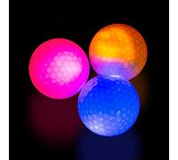 THIODOON Glow in The Dark Golf Balls Light up Led Golf Balls Night Golf Gift Sets for Men Kids Women 3 Pack Upgraded Timer Resettable (Blue& Yellow& Pink)
