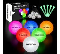 THIODOON Glow in The Dark Golf Balls Light up Led Golf Balls Night Golf Gift Sets for Men Kids Women 6 Pack (6 Colors in one with Glow Golf Tees and Storage Bag) for On-Course & Backyard Use