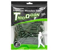 THIODOON Golf tees 83mm Less Friction Wooden Tees Training for Golfer Professional Natural Wood Golf tees Bulk 100 Count Golfing Tees Green