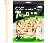 THIODOON Golf tees Less Friction Wooden Tees Training for Golfer Professional Natural Wood Golf tees Bulk 100 Count Golfing Tees (83mm, wood)