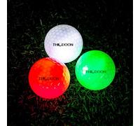 THIODOON Led Golf Balls Glow Golf Balls, Flashing Glowing Golf Ball, Night Glow Flash Light up, Long Lasting Bright Night Sports, 3 Colors for Your Choice (3 Pack) (Red& Green& White)