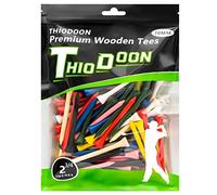 THIODOON Wooden Golf Tees Mixed Color Pack of 100 Golf Training Accessories for Sports Women Men Kids 54mm 70mm 83mm
