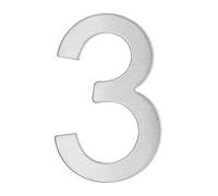Thirard 00067563 Number 3 Stainless Steel H.76 mm Adhesive Wall Plate with Number 3 Accessories/Equipment Door Equipment for Indoor or Outdoor Use