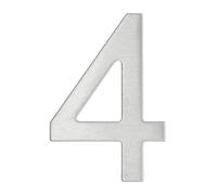 Thirard 00067564 Number 4 Stainless Steel H.76 mm Adhesive Wall Plate with Number 4 Accessories/Equipment Door Equipment for Indoor or Outdoor Use