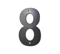 Thirard 00967168 Number 8 Height 80 mm Black Screw-On Wall Plate with Number 8 Accessories/Equipment Door Equipment for Indoor or Outdoor Use