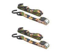 THIRARD - 2 Pcs 2M Ratchet Tie Down Straps S-Hook Camouflage