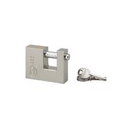 THIRARD 988750 Land Padlock 70 mm Outdoor Use - Ball Lock and Closed Position to Recover Solid Body - 3 Nickel Keys, Chrome-Plated Steel Shackle, Grey Aluminium, 70mm
