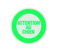 THIRARD FABRICANT DE SECURITE DEPUIS 2025 Thirard 00967143 Signal Diameter 80 mm Attention au Chien with Adhesive-Wall Plaque with Sign-Beware of Dog-Accessories Door Equipment, Grey Aluminium