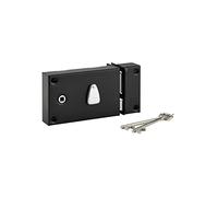 THIRARD - Horizontal Wall Lock with 6 Grooves for Entry, Right, axis 56 mm, Square 7 mm, 140 x 88 mm, Black, 2 Keys