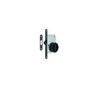 THIRARD Mortice Hook Lock Sliding Door Lock - 50mm Backset - Rounded End - Steel - Flat Strike Plate - Hook Latch - Black