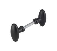 THIRARD Pair of Oval Knobs for Front Doors, Square 7 x 90 mm, 1 Staff, Black, Designed to Fit Doors up to 70 mm Thick, Easy to Install, Compatible with Locks in Wall Mounted
