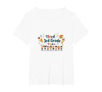 Third 3rd Grade Team School Spirit Classroom Unity T-Shirt, Women's Plus, White, 5X