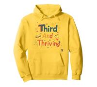 Third And Thriving: Cheerful Academic Achievement Pullover Hoodie, Adult Unisex, Lemon, XL