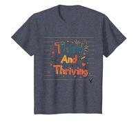 Third and Thriving: Cheerful Academic Achievement T-Shirt, Kids, Heather Blue, 6 Years