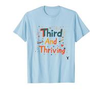 Third and Thriving: Cheerful Academic Achievement T-Shirt, Men, Baby Blue, 3XL