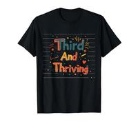 Third and Thriving: Cheerful Academic Achievement T-Shirt, Men, Black, 5XL