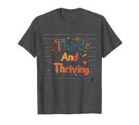 Third and Thriving: Cheerful Academic Achievement T-Shirt, Men, Dark Heather Grey, XXL