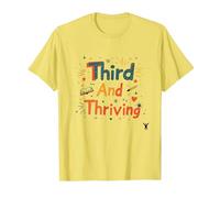 Third and Thriving: Cheerful Academic Achievement T-Shirt, Men, Lemon, S