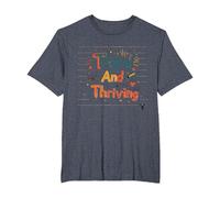 Third and Thriving: Cheerful Academic Achievement T-Shirt, Men's Big and Tall, Heather Blue, 6X Tall