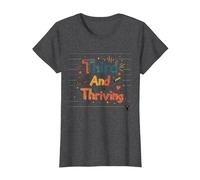 Third and Thriving: Cheerful Academic Achievement T-Shirt, Women, Dark Heather Grey, XL
