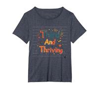 Third and Thriving: Cheerful Academic Achievement T-Shirt, Women's Plus, Heather Blue, 1X
