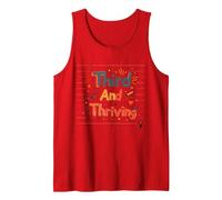 Third and Thriving: Cheerful Academic Achievement Tank Top, Men, Red, XL