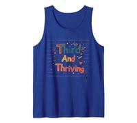 Third and Thriving: Cheerful Academic Achievement Tank Top, Men, Royal Blue, XXL