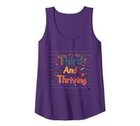 Third and Thriving: Cheerful Academic Achievement Tank Top, Women, Purple, M