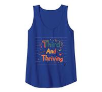 Third and Thriving: Cheerful Academic Achievement Tank Top, Women, Royal Blue, XL