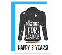 Third Anniversary Card, Wedding Anniversary A6 Card, Leather Anniversary, Funny Card, Sheet Pun Card, Card for Husband, Card for Wife, Three Year Card (Leather 3 Year)