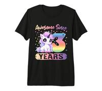 Third Birthday Unicorn Daughter Three Years Bday Premium T-Shirt