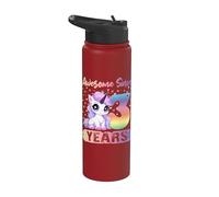 Third Birthday Unicorn Daughter Three Years Bday Stainless Steel Insulated Water Bottle